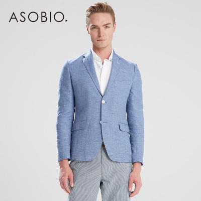 ASOBIO 2015春季新款男装 时尚休闲舒适纯色修身西服 3512452672