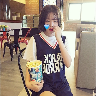 2016夏季韩版中长款印花字母篮球服短袖t恤裙运动连衣裙假两件