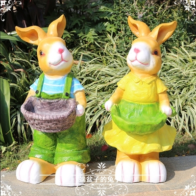 花园摆件庭院装饰品户外雕塑摆设园林景观树脂工艺品动物卡通兔子