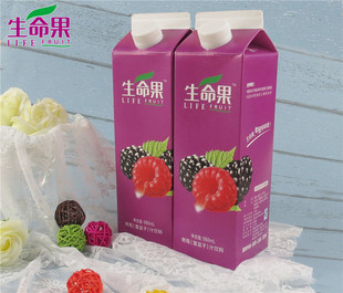 生命果20%树莓汁果蔬饮料浓缩果汁纸盒装980ml*4包果汁饮料包邮