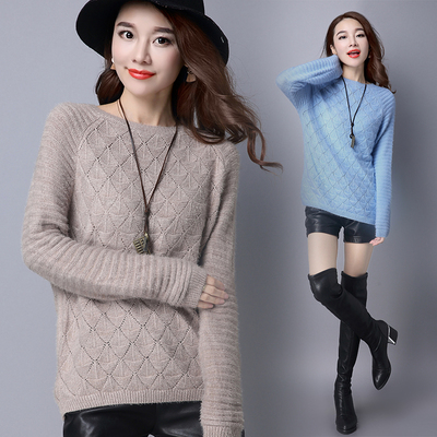 套头毛衣女2016冬季新款韩版时尚宽松显瘦短款圆领长袖上衣打底衫