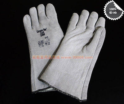 Ansell安思尔耐高温安全手套 灰色 耐高温200度 隔热手套防热手套