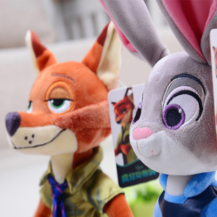 迪士尼授权商品 疯狂动物城儿童毛绒玩具公仔兔警官朱迪狐狸尼克