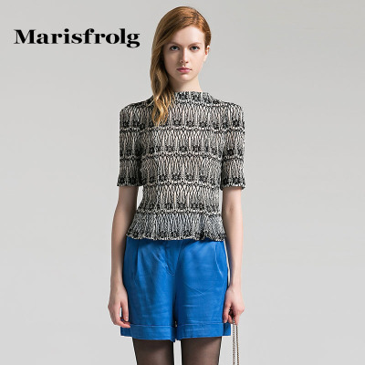 Marisfrolg玛丝菲尔 设计师限量女装新款 大提花复古浪漫上衣