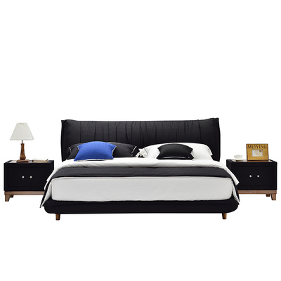 北欧布艺床可拆洗现代简约婚床双人床布款1.8米大床主卧软包