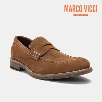 MARCO VICCI商务休闲 时尚百搭一脚蹬男士单鞋V1296