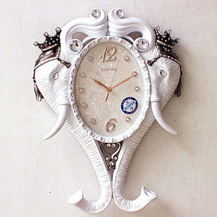 新款豪华欧式钟表客厅艺术挂钟时尚静音石英钟卧室挂表大象时钟表
