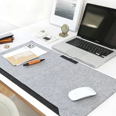 双层羊毛毡电脑桌垫游戏超大鼠标垫毛毡垫办公桌面垫子冬天保暖