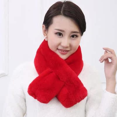 2016新款冬季女式韩版獭兔毛整皮皮草围巾保暖加厚整皮围脖包邮