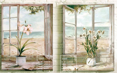 兰冠 简约欧式现代田园装饰有框手绘油画花卉风景卧室客餐厅玄关