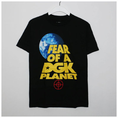 正品现货DGK Planet T-Shirt 男子黑色潮牌滑板T恤美国带回