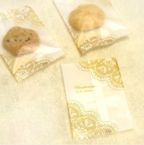 金色蕾丝月饼袋 西点袋 饼干袋 糖果袋 烘焙包装袋 100个
