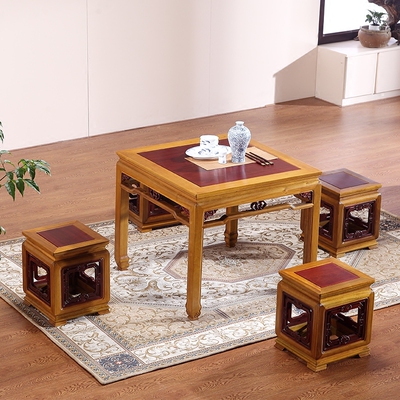 实木小茶几小牌桌缅甸红酸枝金丝楠木多功能中式小方凳子小方桌