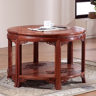 中式红木组合餐桌老挝酸枝圆餐桌创意半圆桌