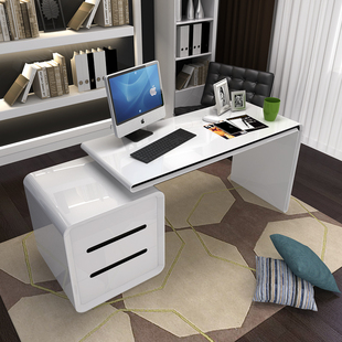 简约现代台式电脑桌  烤漆书桌书柜组合  家用写字台办公桌 书架