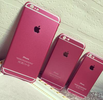 骚粉苹果6 6plus 苹果5/5s 超薄粉色硬手机壳