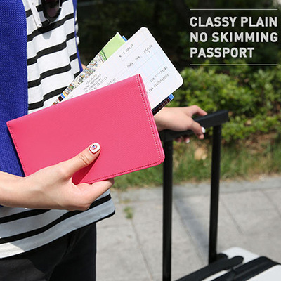 护照夹韩国证件包pu皮防消磁多功能票据支票机票夹防水保护护照套