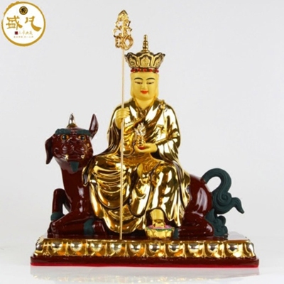 佛教用品台湾盛凡24K真金纯铜鎏金佛像娑婆三圣地藏王菩萨特价
