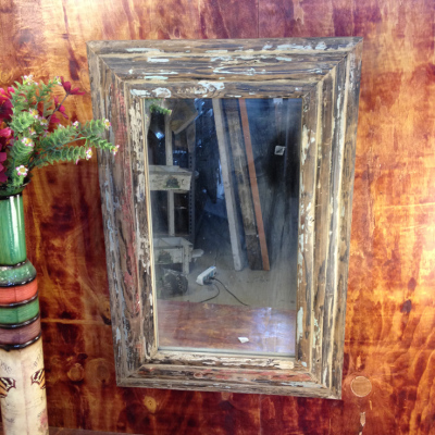 北欧/宜家美式乡村悬挂镜 复古做旧法式实木 别墅穿衣镜全身镜