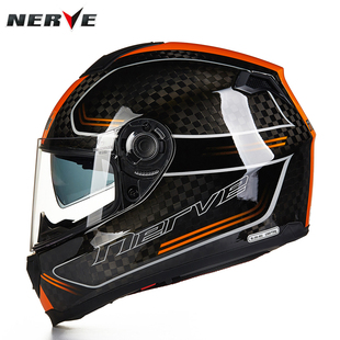 德国NERVE摩托车碳纤维头盔 K12碳布全盔冬季防雾跑盔男