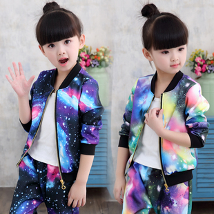 童装儿童2016新款韩版春秋季两件套女童宝宝长袖运动时尚休闲套装