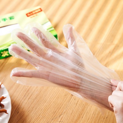 200只无菌一次性pe手套薄膜pvc塑料加厚透明食品级一次性医用手套