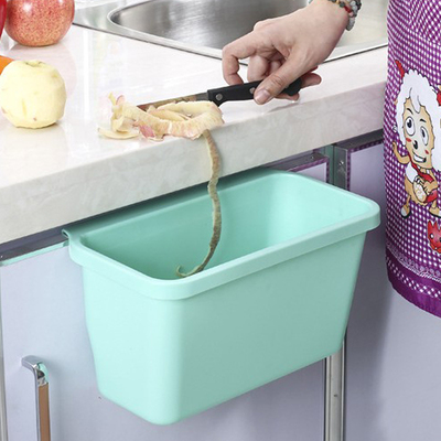 创意厨房塑料垃圾盒多功能橱柜门挂式杂物桌面收纳盒可水洗储物盒
