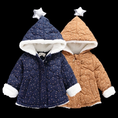 宝宝棉衣外套 男冬季装女加厚加绒衣服婴儿棉袄儿童0-2-3岁连帽潮