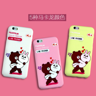布朗熊可妮兔日韩卡通苹果6磨砂硬壳iphone6s plus手机壳保护套