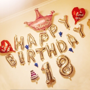 18岁成人礼布置粉色公主主题生日布置气球套餐甜品桌背景派对周岁