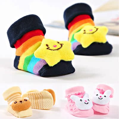 新生婴儿袜子春夏季男童女童宝宝立体袜儿童棉袜地板袜防滑学步袜