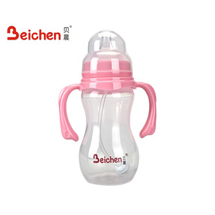 贝晨高级有柄自动吸管PP大葫芦奶瓶不含又酚A 宽口径母乳实感奶瓶