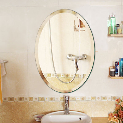 椭圆欧式浴室镜卫生间悬挂梳妆台镜简约现代卫浴镜壁挂镜子包邮
