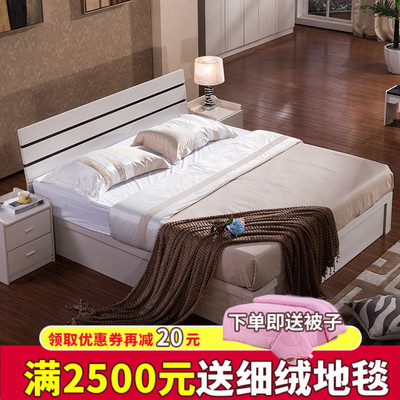 储物床气动板式床双人床1.5 1.8米高箱储物床简约环保收纳硬板床