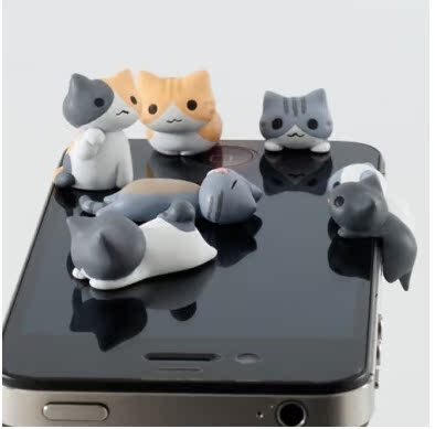 包邮 通用型手机防尘塞 起司猫/猫咪 可爱小猫 耳机防尘塞