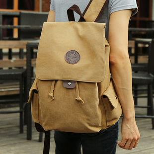 日韩男士帆布包初高中学生书包休闲潮流背包 旅行包电脑包双肩包