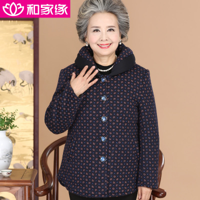 女装 妈妈装 中式服装老人女款中国风短装中老年外套棉衣棉袄中年