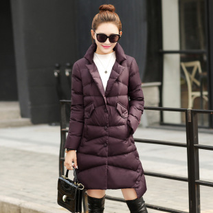 2016冬季女装新款时尚修身中长款棉衣外套