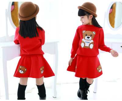 童装女童秋装套装2016新款韩版儿童春秋套裙小女孩运动裙子两件套
