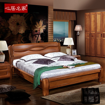 心居名家 实木床 双人床 实木家具 现代新中式 1.8米大床