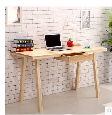 包邮简约北欧实木书桌宜家电脑桌日式带抽屉写字台时尚家用办公桌