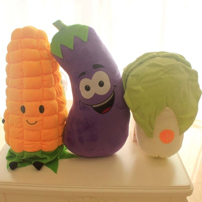蔬菜毛绒玩具玉米胡萝卜大白菜茄子西兰花椰菜抱枕娃娃公仔礼物