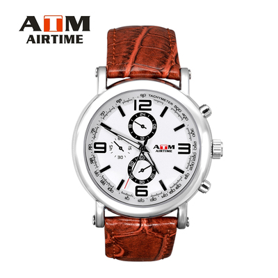 ATM AIRTIME 手表男士商务石英腕表男款防水手表皮带手表石英腕表
