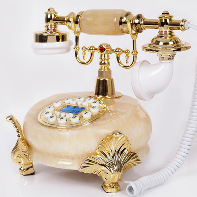 悦旗仿古欧式电话机玉石复古时尚创意家用固话座机电话机包邮