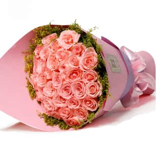 19支 33朵粉玫瑰花束 杭州鲜花速递 上海厦门南京全国同城送花