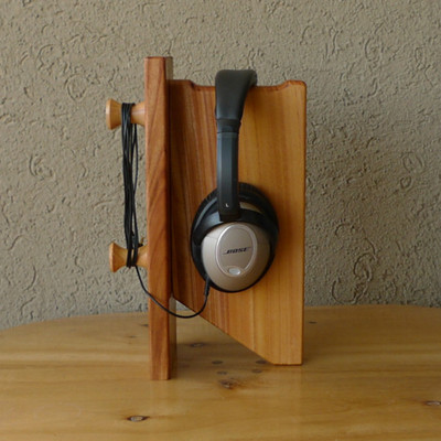 创意原木精制组合式实木耳机架全罩式大耳机架头戴式耳机架