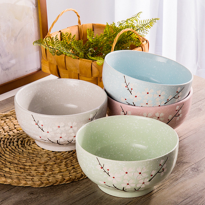 韩式创意陶瓷碗家用米饭碗泡面碗汤碗日式吃饭碗7寸大碗餐具