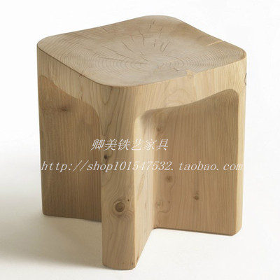 北欧原木矮凳 创意个性家具椅 设计师实木凳子 手工原木坐凳
