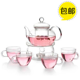 加厚整套茶具 耐热玻璃茶具 花茶壶水果茶壶套装 包邮打折送茶蜡
