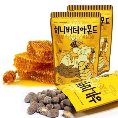 大包 全家的健康零食 韩国原装进口gilim 九日蜂蜜黄油杏仁 250G